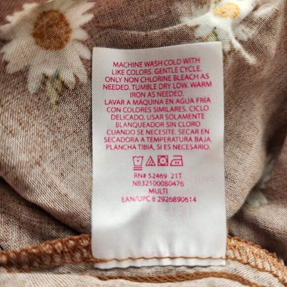 Short Sleeve Button Down Shirt Daisy's Brown NOBO Juniors Sz Med to LG - Picture 8 of 8